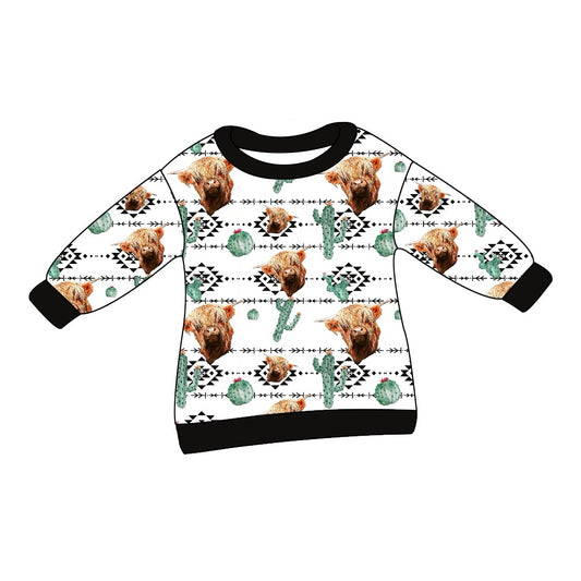 Pre-order BT0843 Boys western cow long sleeves Top ( Deadline August 26 )