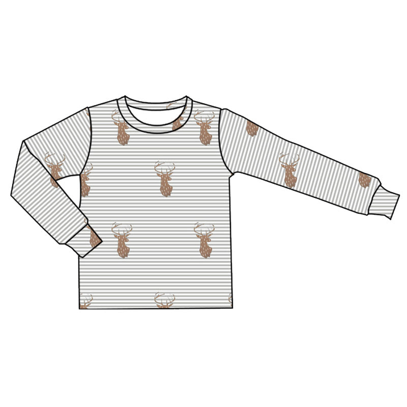 Pre-order BT0854 Boys deer long sleeves Top ( Deadline August 11 )