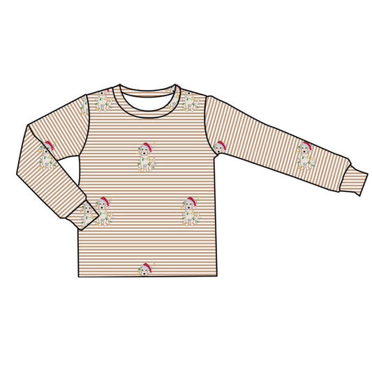 Pre-order BT0859 Boys Christmas dog long sleeves Top ( Deadline Sept. 13 )