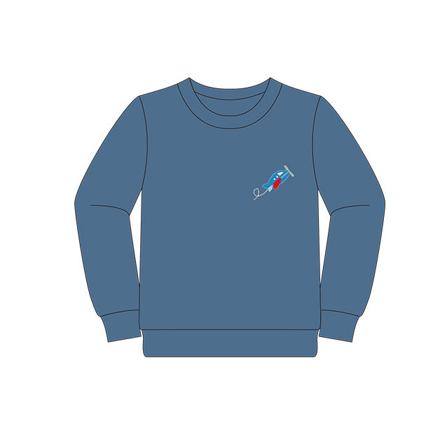 Pre-order BT0877 Boys blue airplane long sleeves Top ( Deadline Sept. 23 )