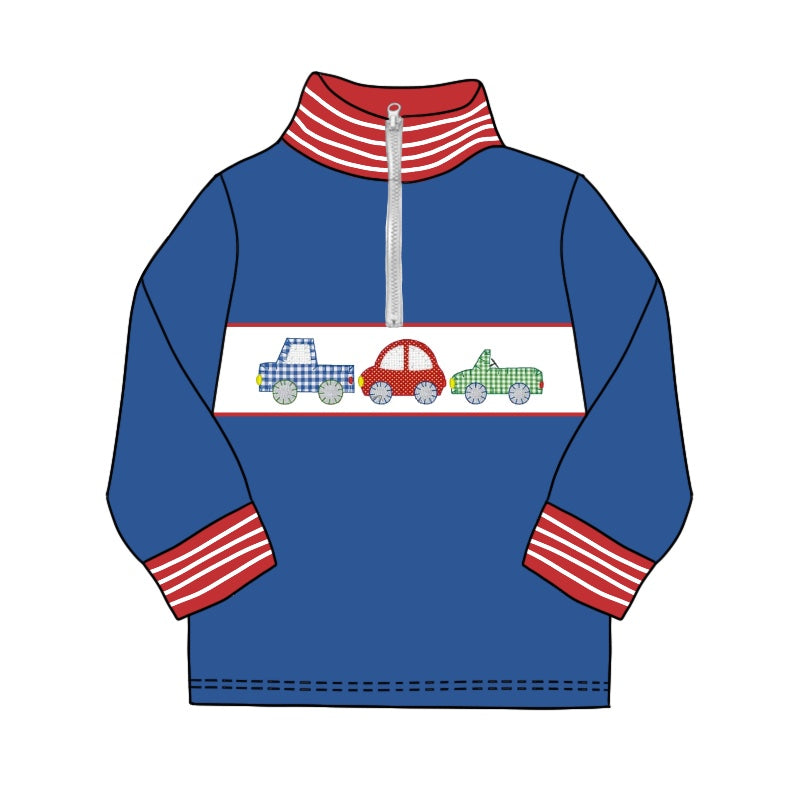 Pre-order BT0932 Boys blue truck pullover ( Deadline Oct.3 )