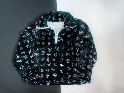 Pre-order BT0936 Boys black cow pullover ( Deadline Oct.7 )