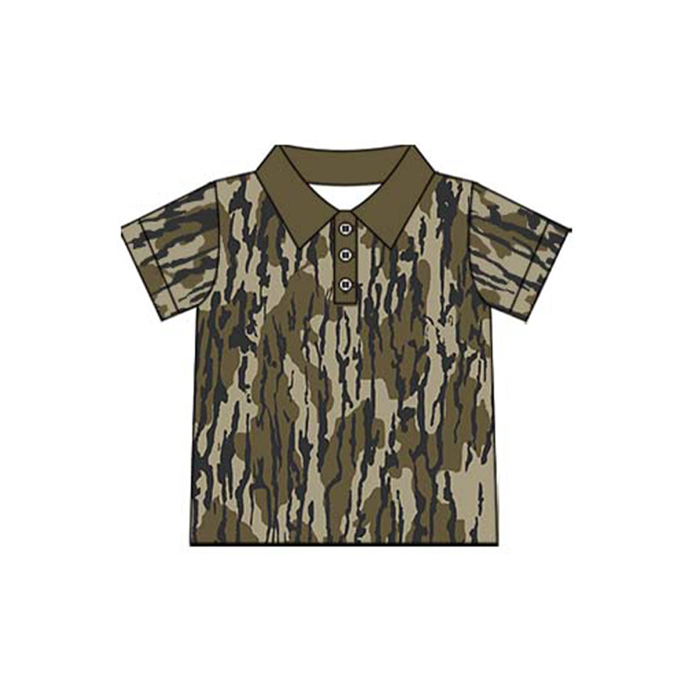 Pre-order BT1103 baby boys cam short sleeves v-neck  top( Deadline Dec.10 )