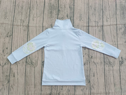 Pre-order BT1492 baby boys golf blue long sleeve button pullover