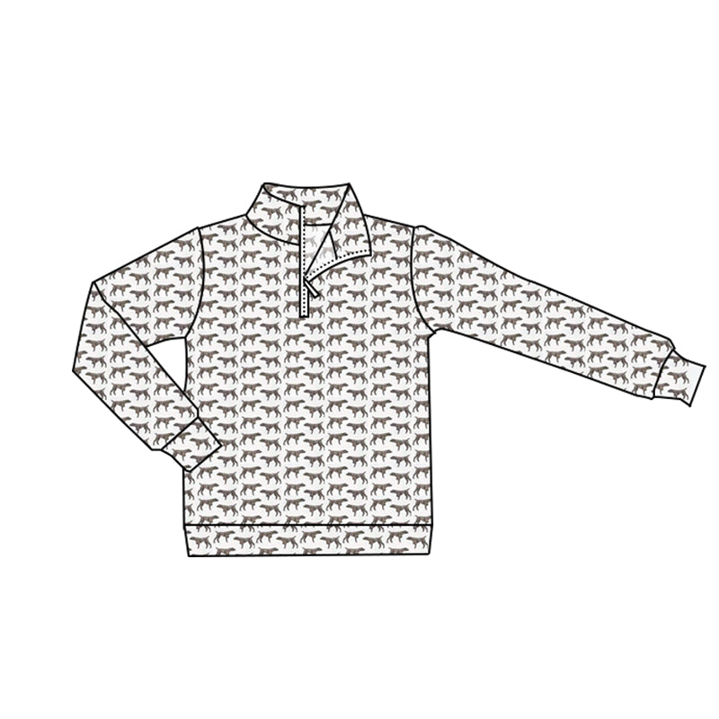 12.2 Pre-order BT1635 Adult men dog zipper pullover