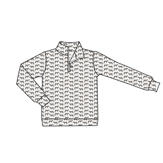 12.2 Pre-order BT1635 Adult men dog zipper pullover