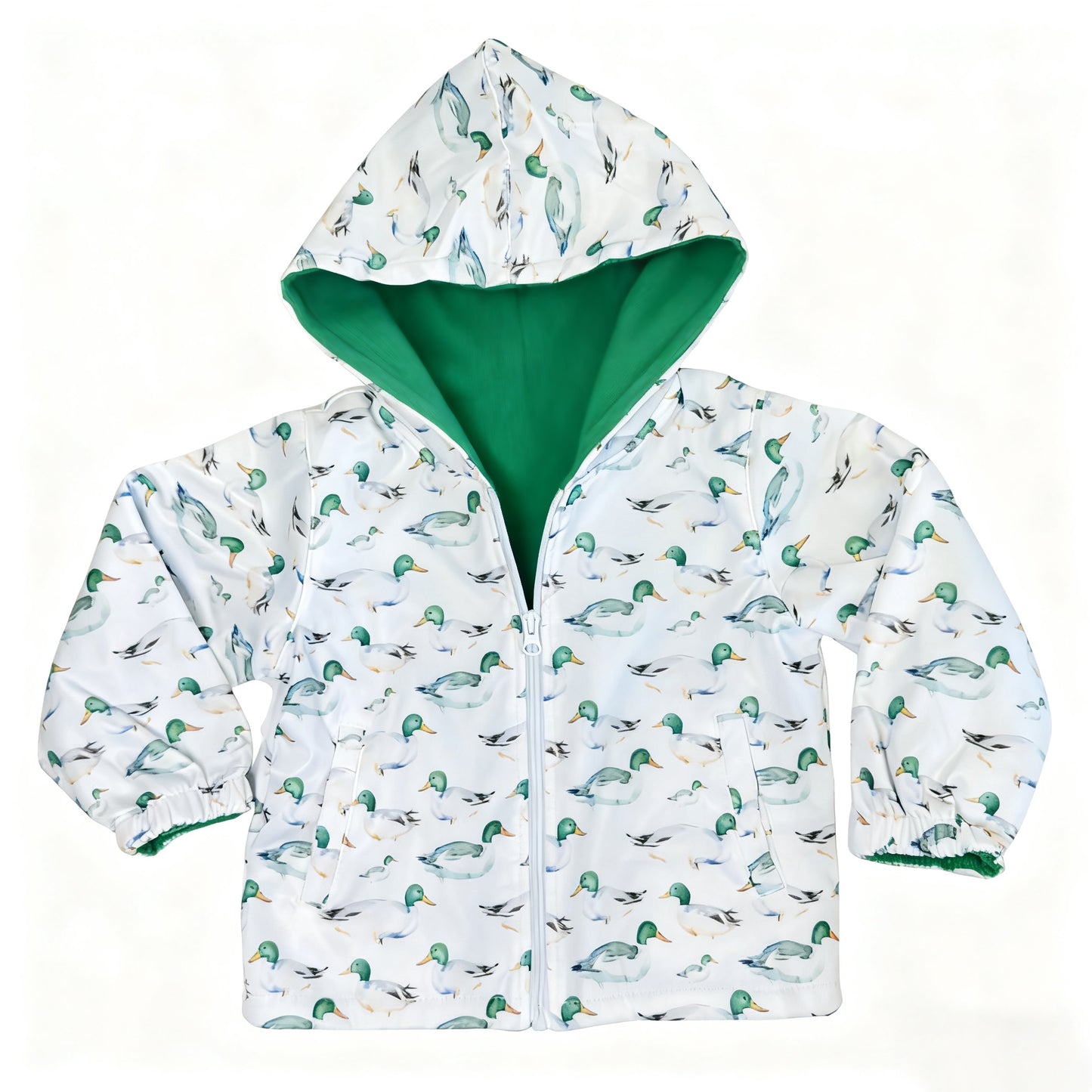 12.4 Pre-order BT1641 baby boys duck zipper green hooded coat top