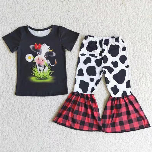 Girls Cow Black Outfits