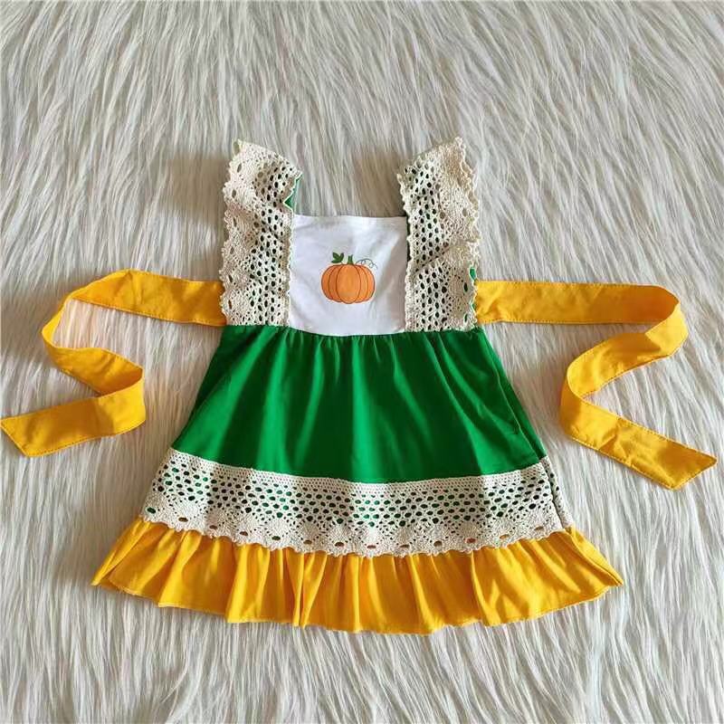 Girls Pumpkin Dress Sleeveless