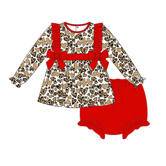 Pre-order GBO0441 Girls leopard loving heart Bummies Set ( Deadline August 29 )