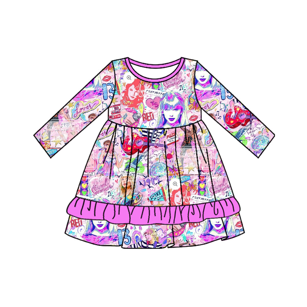 Pre-order GLD0709 Girls purple singer Dress ( Deadline August 5 )