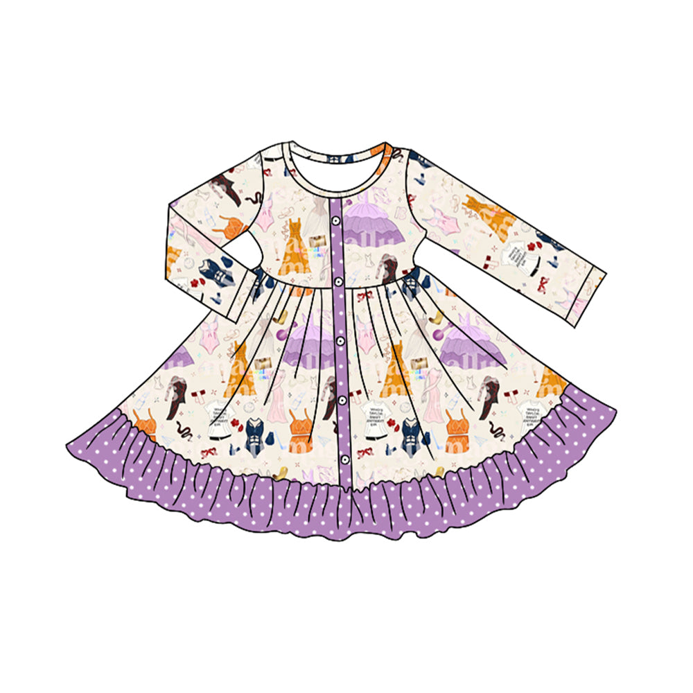 Pre-order GLD0710 Girls purple singer Dress ( Deadline August 5 )