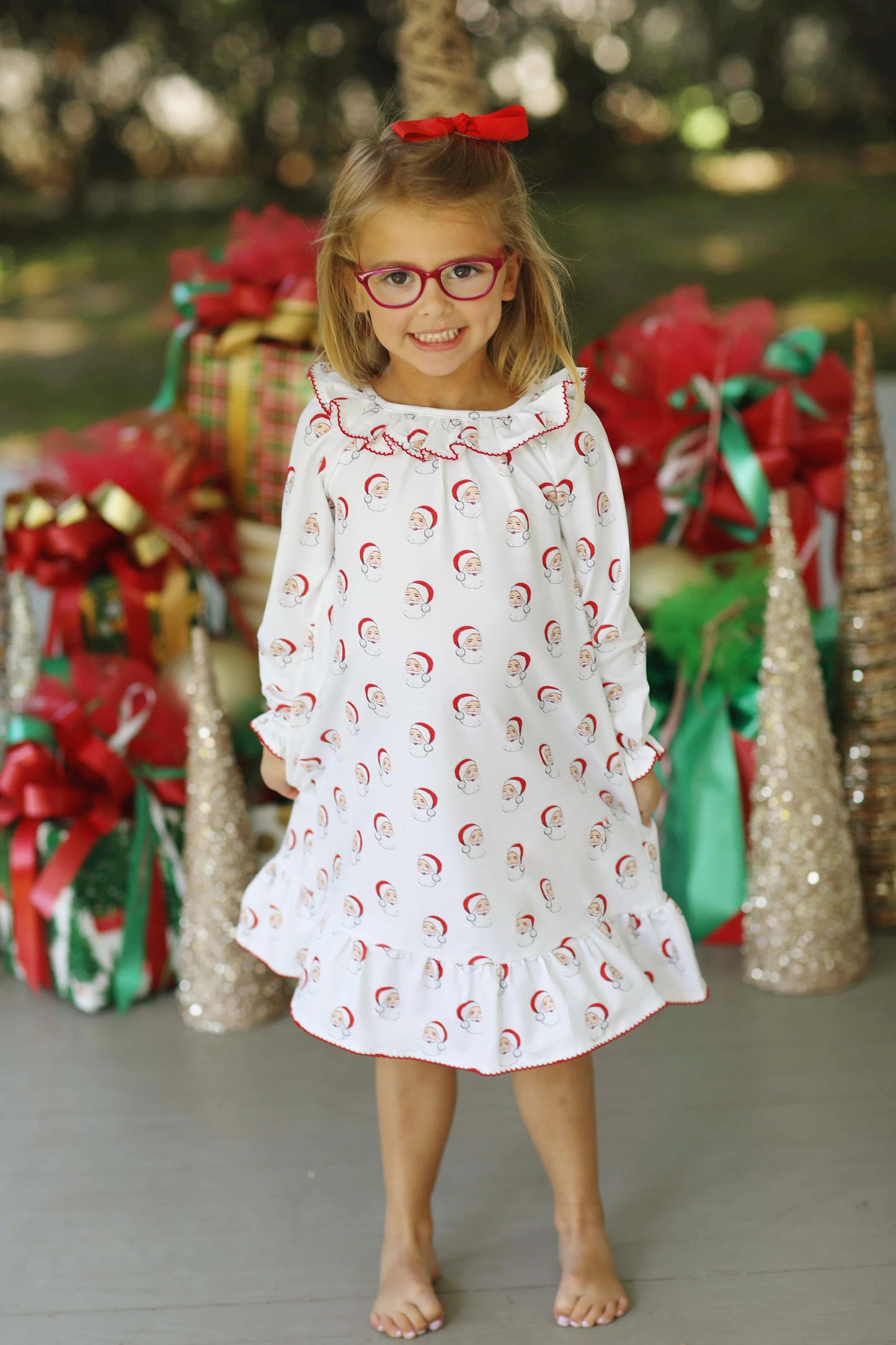 GLD0742 baby Girls Christmas santa Dress