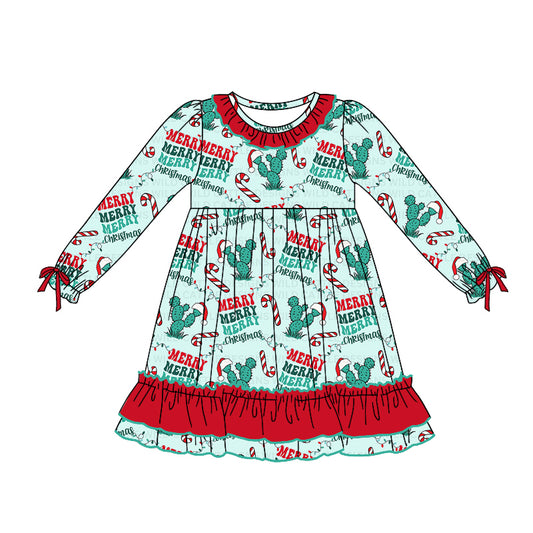 Pre-order GLD0748 baby Girls Merry Christmas Dress ( Deadline August 12 )