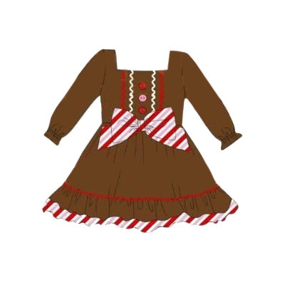 Pre-order GLD0758 baby Girls brown Dress ( Deadline August 15 )