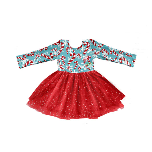 Pre-order GLD0772 baby Girls Christmas candy Dress ( Deadline August 17 )