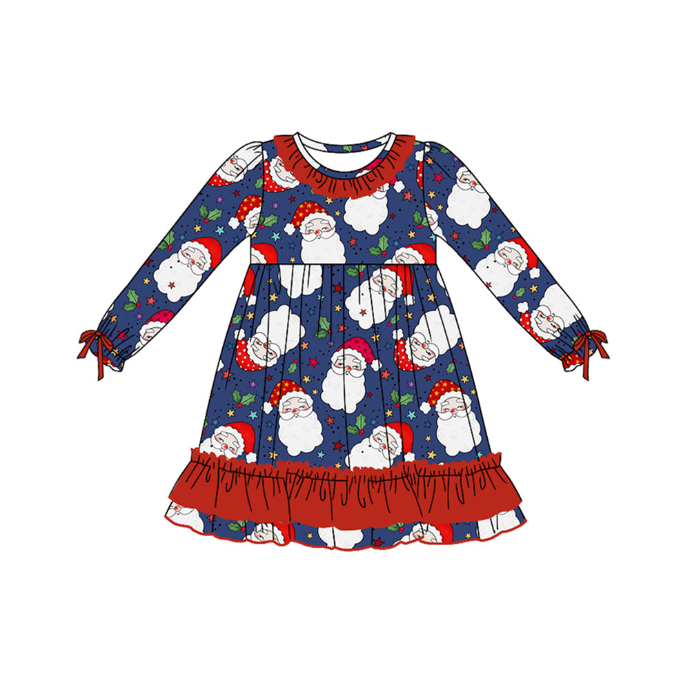 Pre-order GLD0780 baby Girls Christmas santa Dress ( Deadline August 20 )