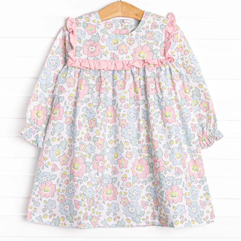 Pre-order GLD0782 baby Girls pink floral Dress ( Deadline August 21 )