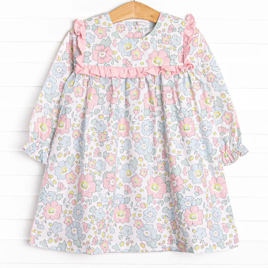 Pre-order GLD0782 baby Girls pink floral Dress ( Deadline August 21 )