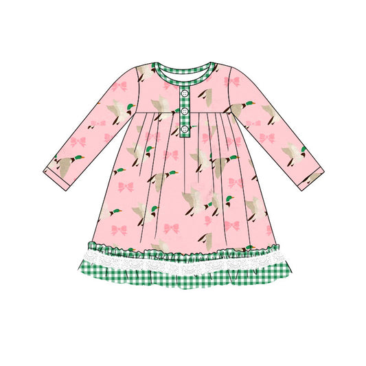 Pre-order GLD0804 baby Girls duck bows Dress ( Deadline August 27 )