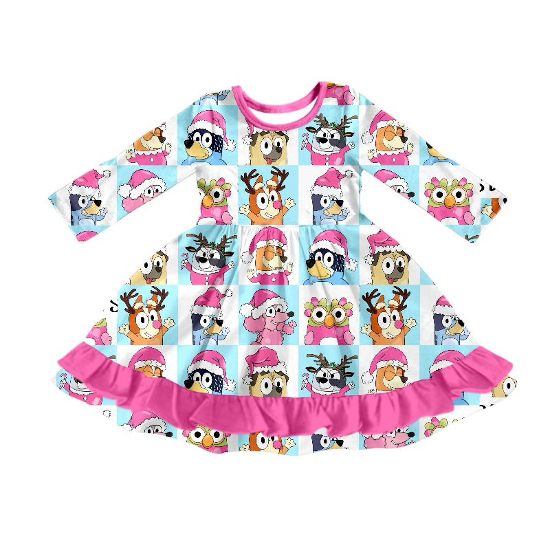 Pre-order GLD0828 baby Girls cartoon dog Dress ( Deadline September 4 )