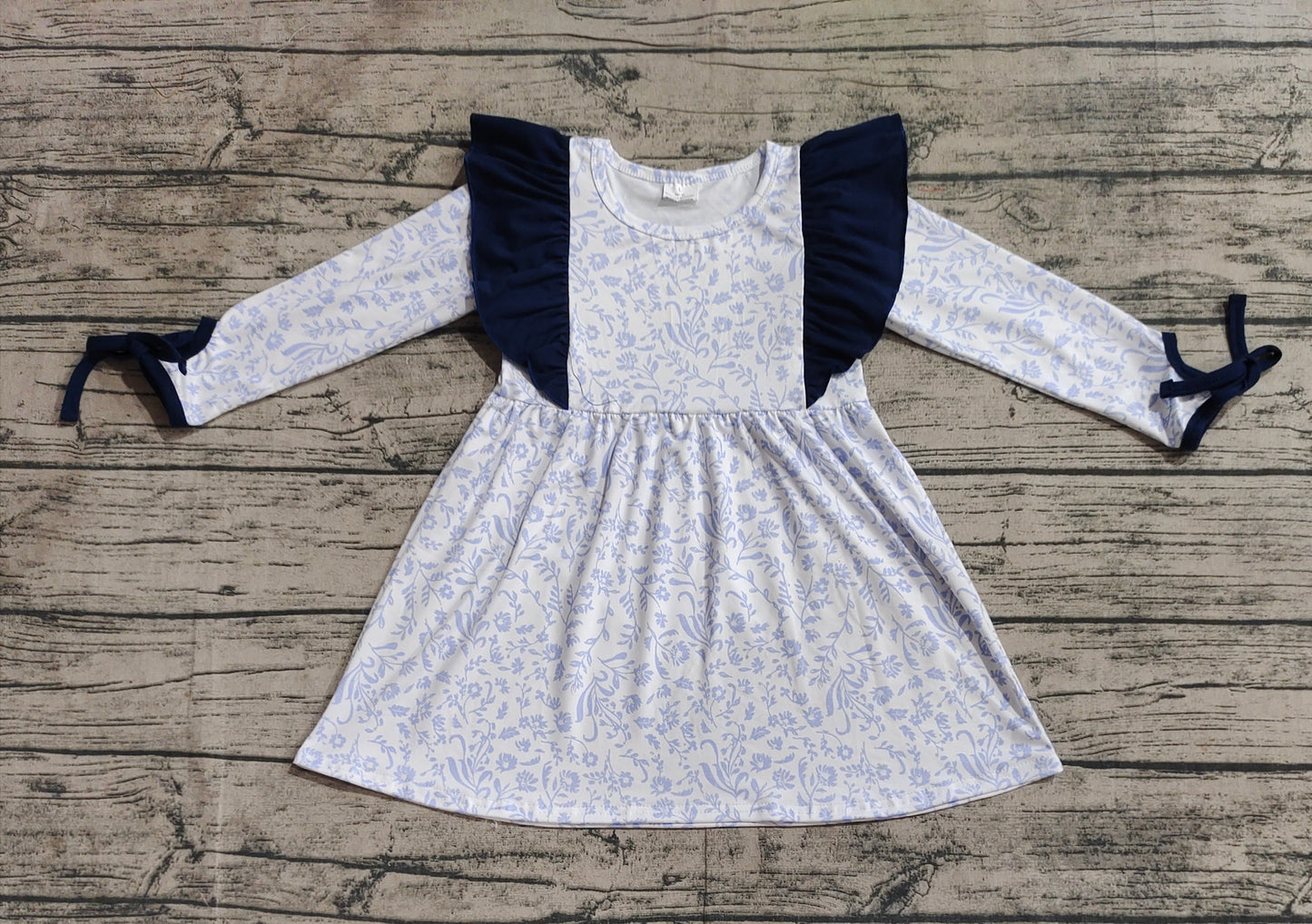 Pre-order GLD0836 baby Girls blue floral Dress