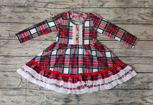 Pre-order GLD0838 baby Girls plaid Dress