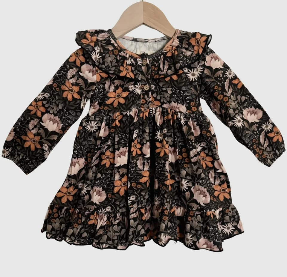 Pre-order GLD0842 baby Girls floral Dress ( Deadline September 14 )