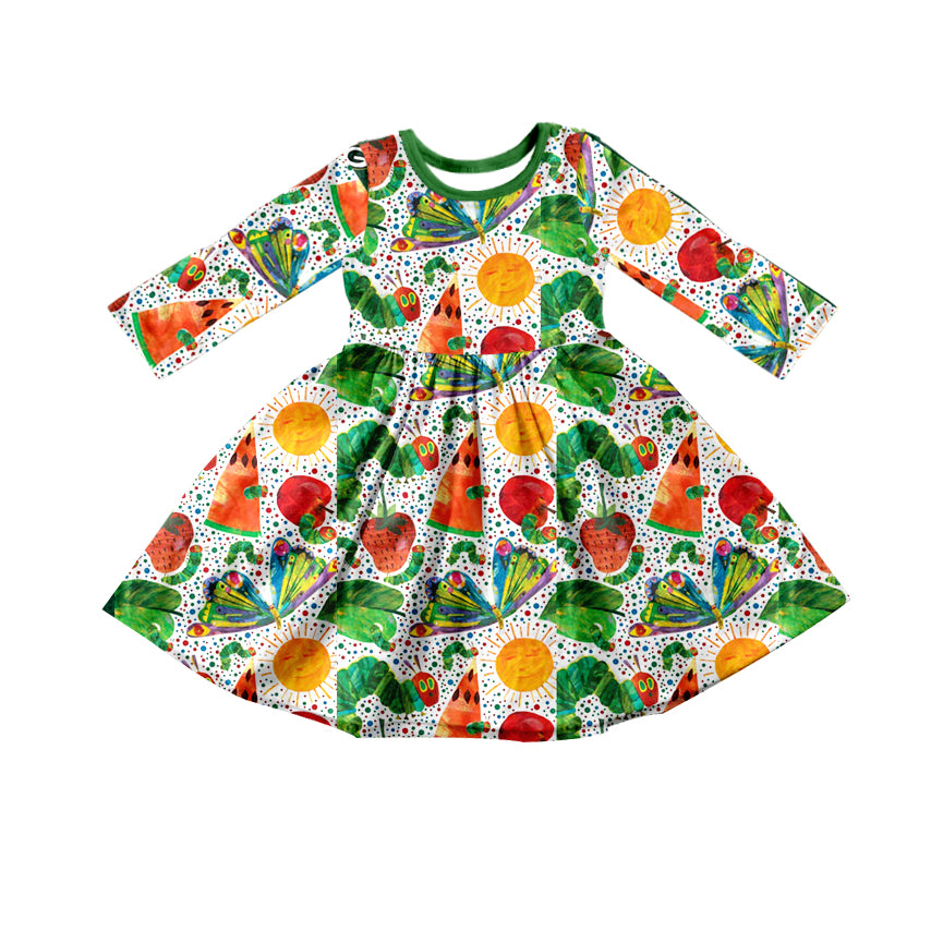 Pre-order GLD0858 baby Girls caterpillar Dress ( Deadline September 20 )