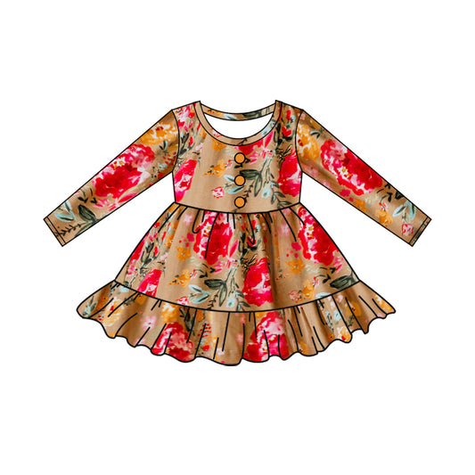 Pre-order GLD0859 baby Girls floral Dress ( Deadline September 20 )