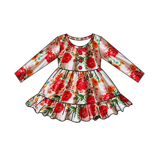 Pre-order GLD0860 baby Girls floral Dress ( Deadline September 20 )