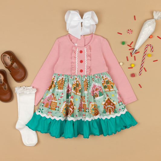 Pre-order GLD0861 baby Girls Christmas Dress ( Deadline September 20 )