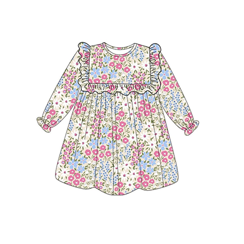 Pre-order GLD0868 baby Girls floral Dress ( Deadline September 23 )