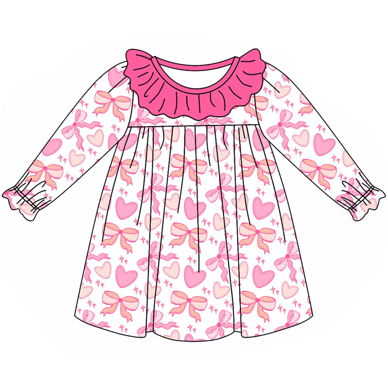 Pre-order GLD0878 baby Girls Valentine heart Dress ( Deadline September 25 )