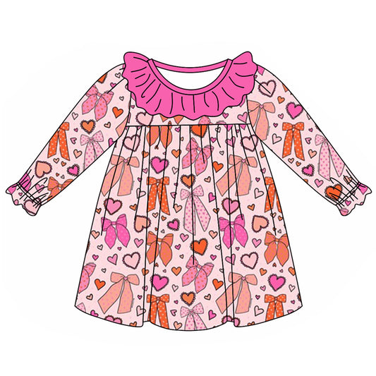 Pre-order GLD0879 baby Girls Valentine heart Dress ( Deadline September 25 )