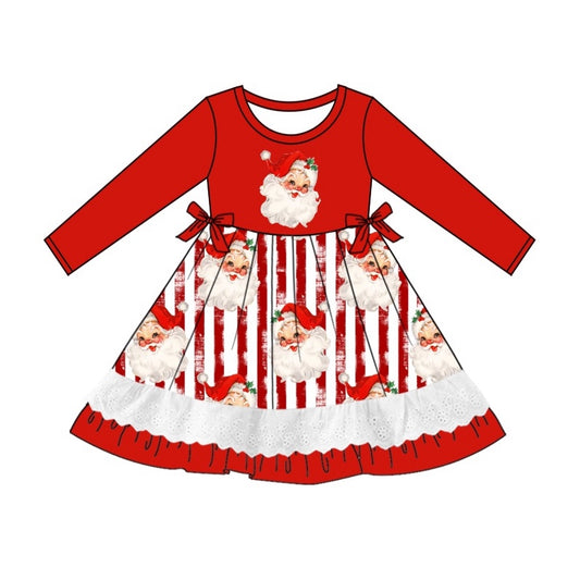 Pre-order GLD0881 baby Girls Christmas santa Dress ( Deadline September 25 )