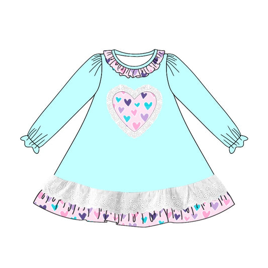 Pre-order GLD0886 baby Girls Valentine heart Dress ( Deadline September 27 )