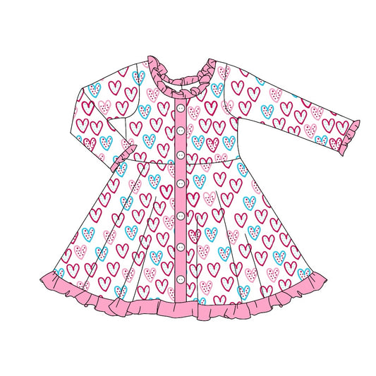 Pre-order GLD0902 baby Girls Valentine heart Dress ( Deadline Oct.1 )