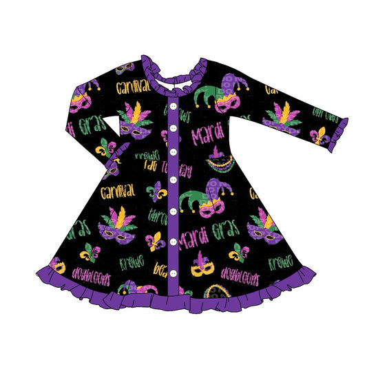 Pre-order GLD0908 baby Girls Mardi Gras Dress ( Deadline Oct.2 )