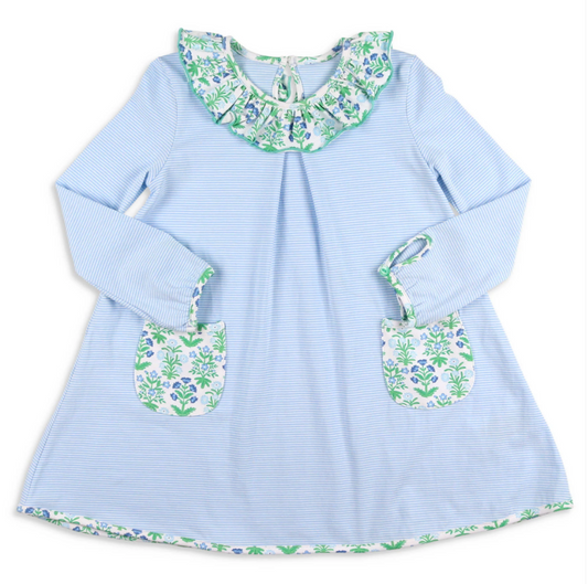 Pre-order GLD0927 baby Girls green floral Dress ( Deadline Oct.8 )