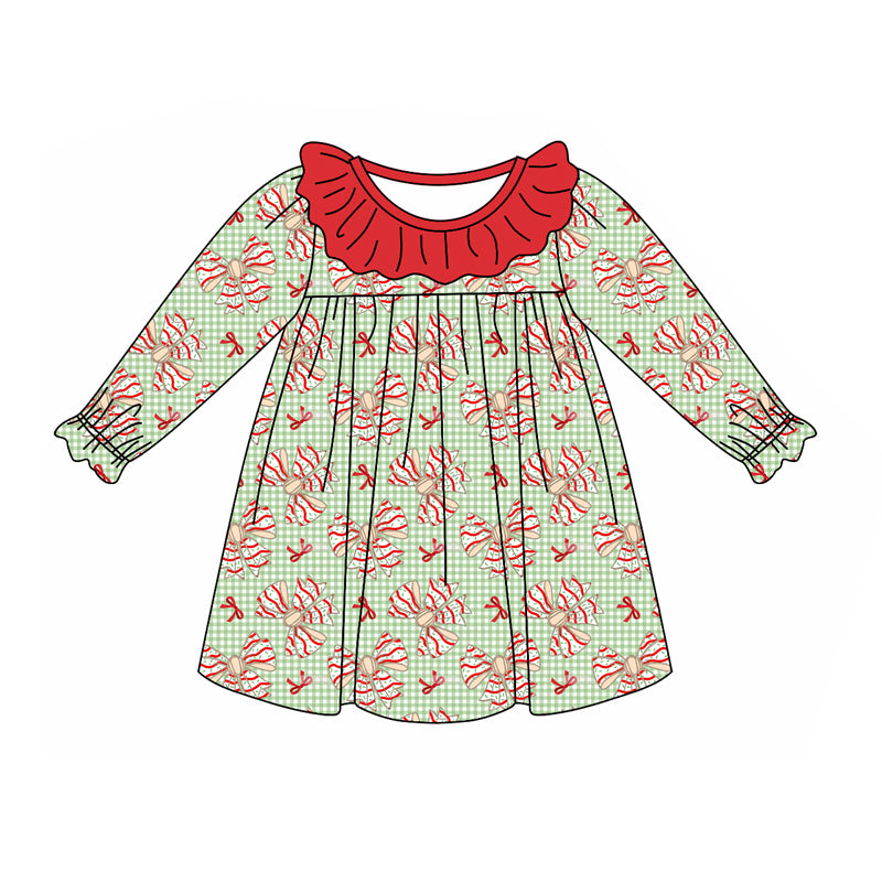 Pre-order GLD0930 baby Girls Christmas bows Dress ( Deadline Oct.8 )