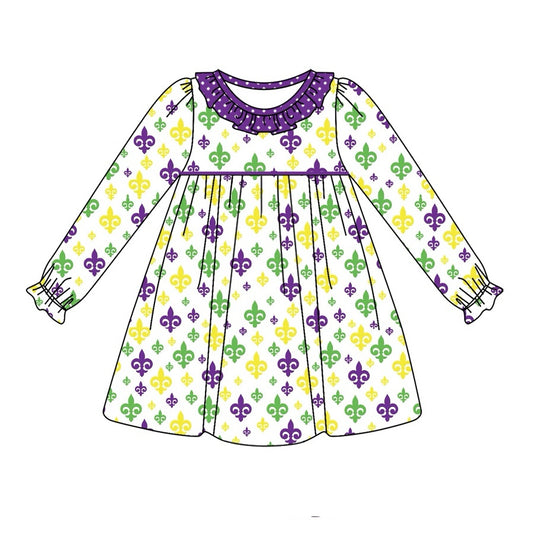 Pre-order GLD0950 baby Girls Mardi Gras Dress ( Deadline Oct.15 )