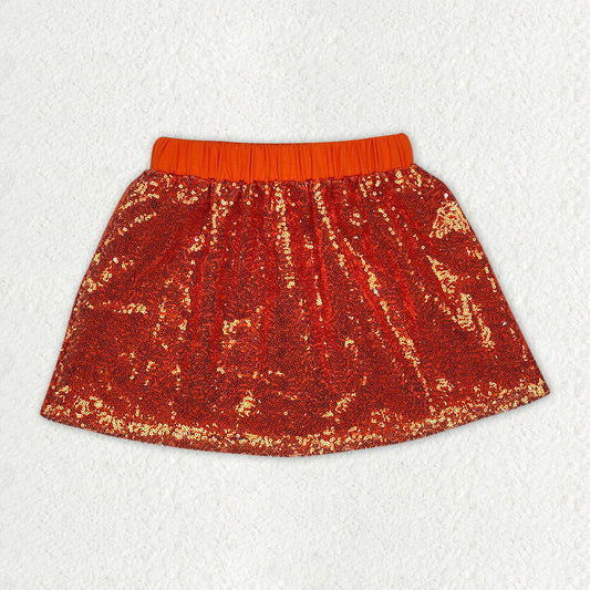 GLK0038 Girls orange sequin Skirt