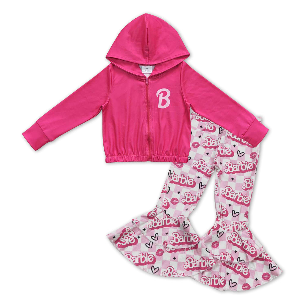 Girls Barbie Outfits Long Sleeves Pink Jeans