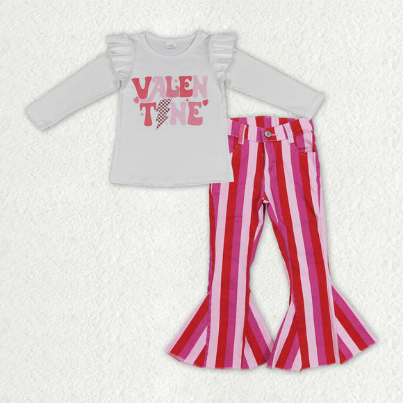 Girls Valen Time Outfits long Sleeves pink Jeans