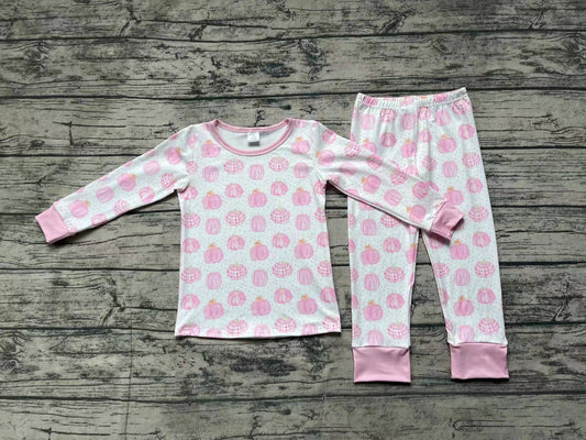 Pre-order GLP1188 Girls pink pumpkin pajamas