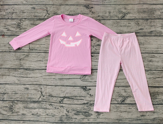 Pre-order GLP1403 Girls Halloween pink pajamas embroidery