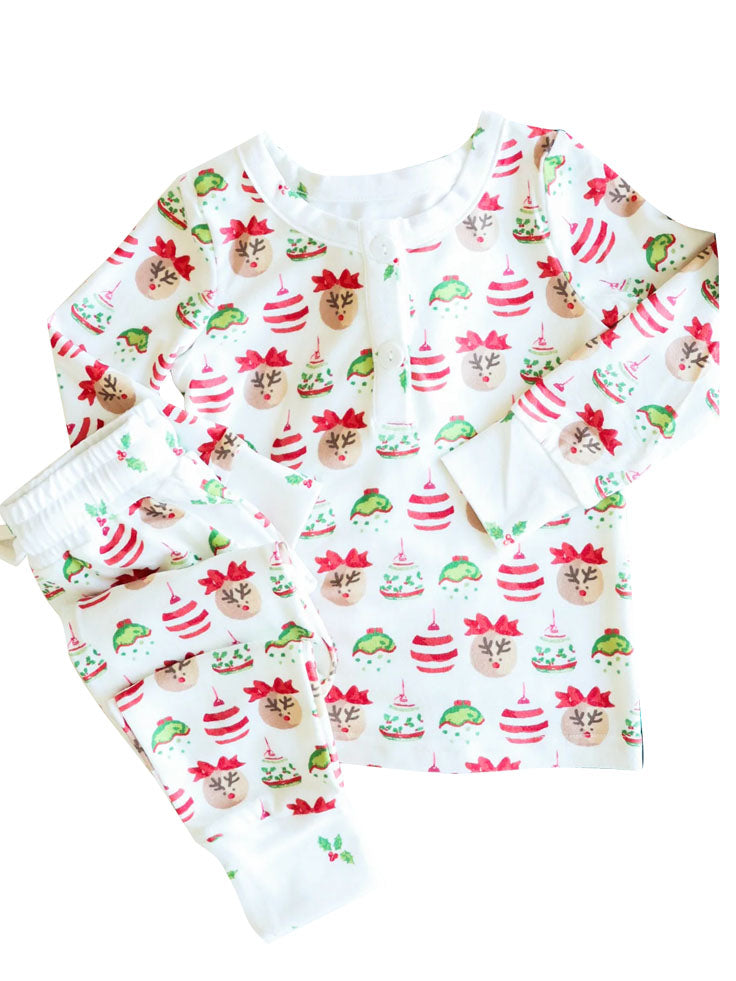 Pre-order GLP1594 baby girls pink Christmas pajamas ( Deadline August 6 )