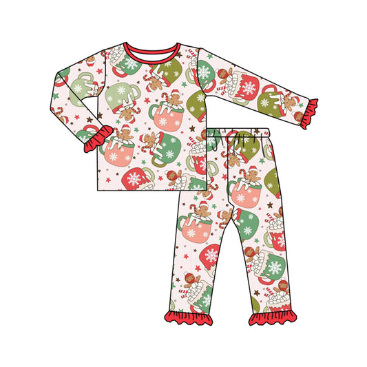 Pre-order GLP1621 baby girls long sleeve Christmas pajamas ( Deadline August 9 )