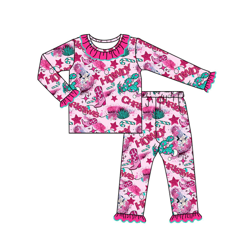 GLP1644 Pre order long sleeve Christmas howdy girls pajamas